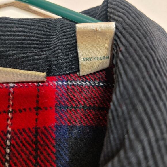 Vtg Marsh Landing Wool Blend Buffalo Check Plaid Flannel Shacket Medium Corduroy - Picture 9 of 10